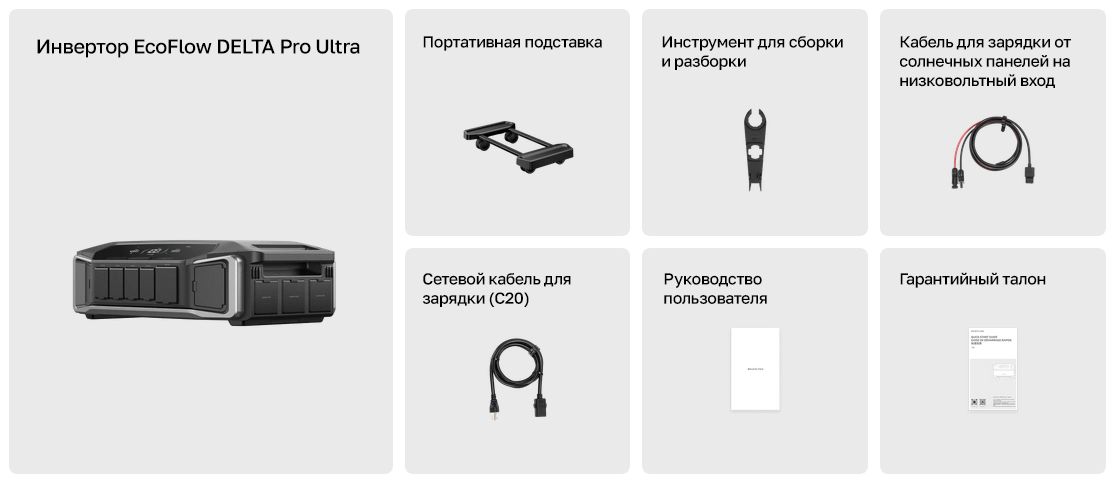 Комплектация инвертора EcoFlow DELTA Pro Ultra