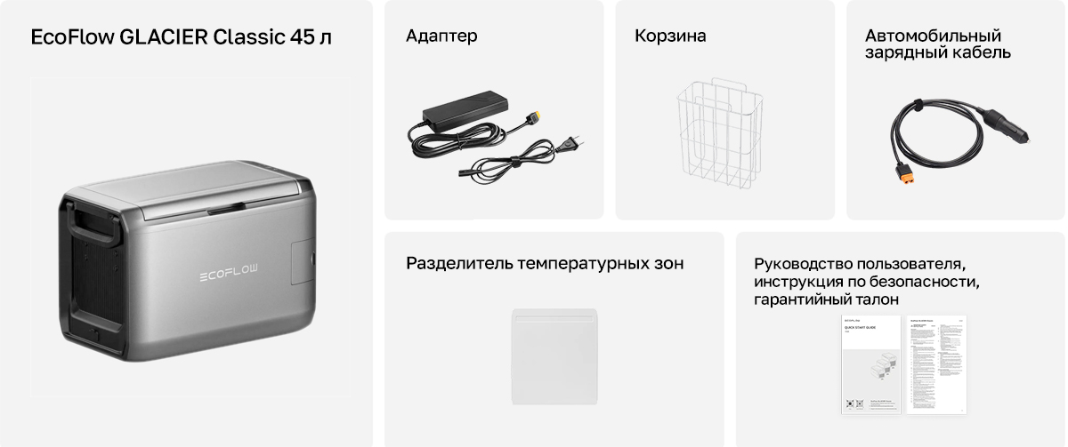 Комплектация EcoFlow GLACIER Classic 45 л