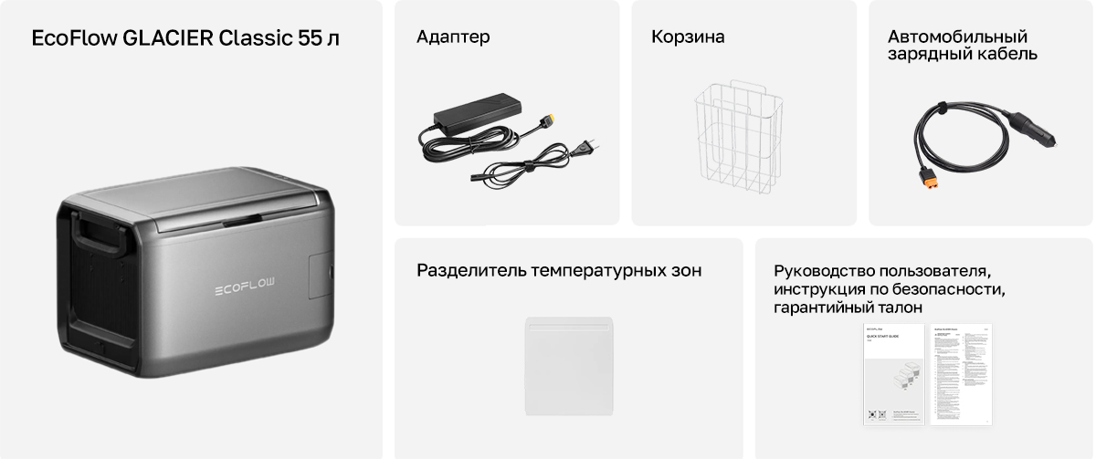 Комплектация EcoFlow GLACIER Classic 55 л