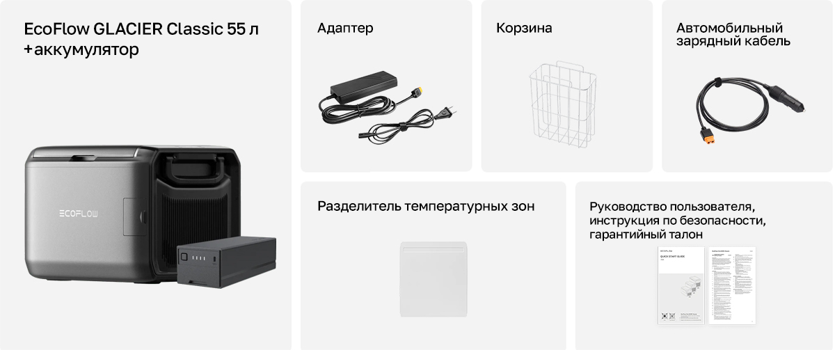 Комплектация EcoFlow GLACIER Classic 55 л