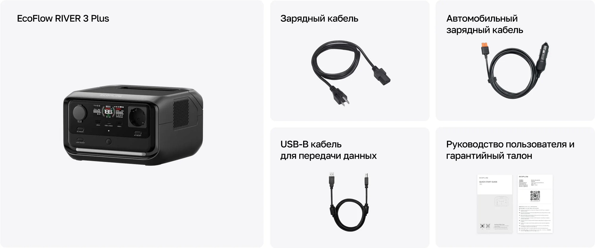 Комплектация EcoFlow RIVER 3 Plus