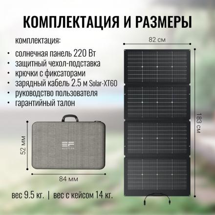 Солнечная панель складная двусторонняя EcoFlow 220 Вт