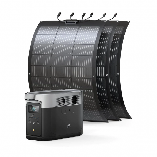 Комплект EcoFlow DELTA Max (1600) + 3 гибких солнечных панели 100 W