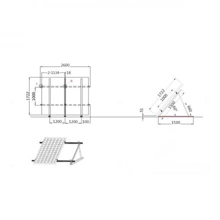 Подставка с регулируемым наклоном для солнечных панелей