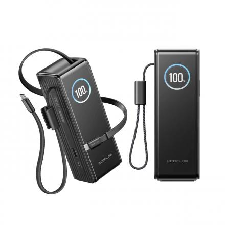 Повербанк EcoFlow RAPID 25k (25 000 мАч, 170 Вт, со встроенным и выдвижным кабелями 100 Вт)