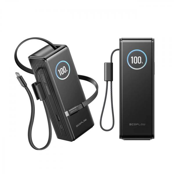 Повербанк EcoFlow RAPID (25 000 мАч, 170 Вт, со встроенным и выдвижным кабелями 100 Вт) - Фото1