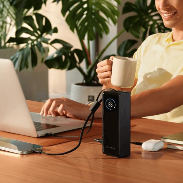 Повербанк EcoFlow RAPID (25 000 мАч, 170 Вт, со встроенным и выдвижным кабелями 100 Вт) - Фото3